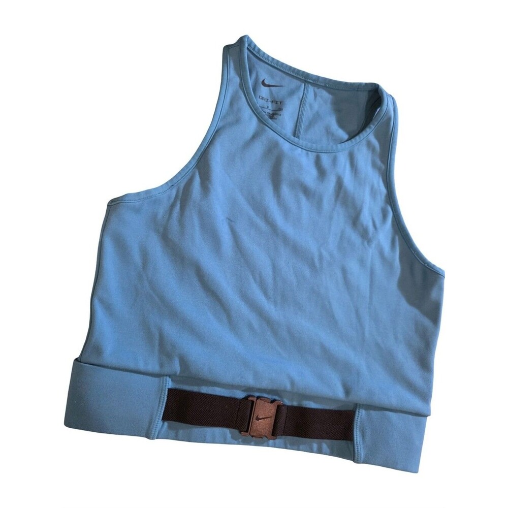 Nike Dri-FIT Buckle Cropped Training Tank Top Women Blue Size Small Athletic - Picture 2 of 8